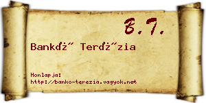 Bankó Terézia névjegykártya